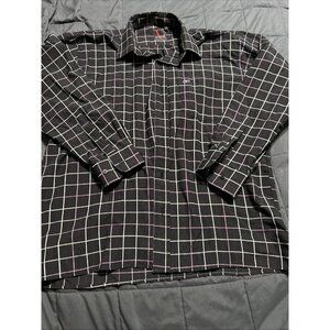 Valentino Black Windowpane Dress Shirt